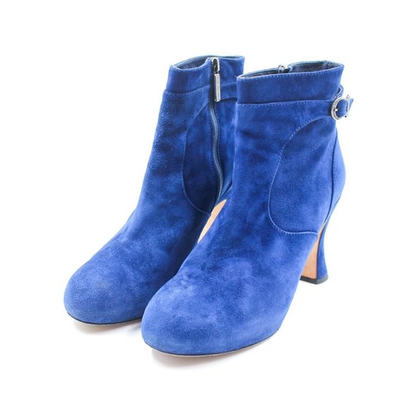 Marchez Vous Shoes - Marchez Vous Size 8.5 Blue Suede Heeled Booties